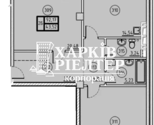 1-кімнатна гостинка, Харьковский