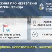 У понеділок у Харкові прогнозують хуртовину та сильний вітер