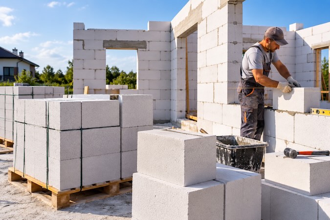 Будівництво стін приватного будинку з газобетонних блоків